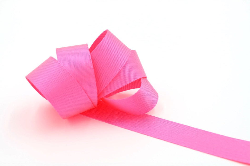 Neon Pink 1 inch (25mm) width Nylon Webbing- by the yard