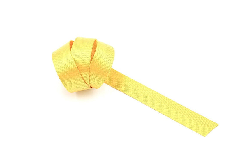 Bright Yellow Herringbone 1 inch (25mm) width Nylon Webbing- by the yard