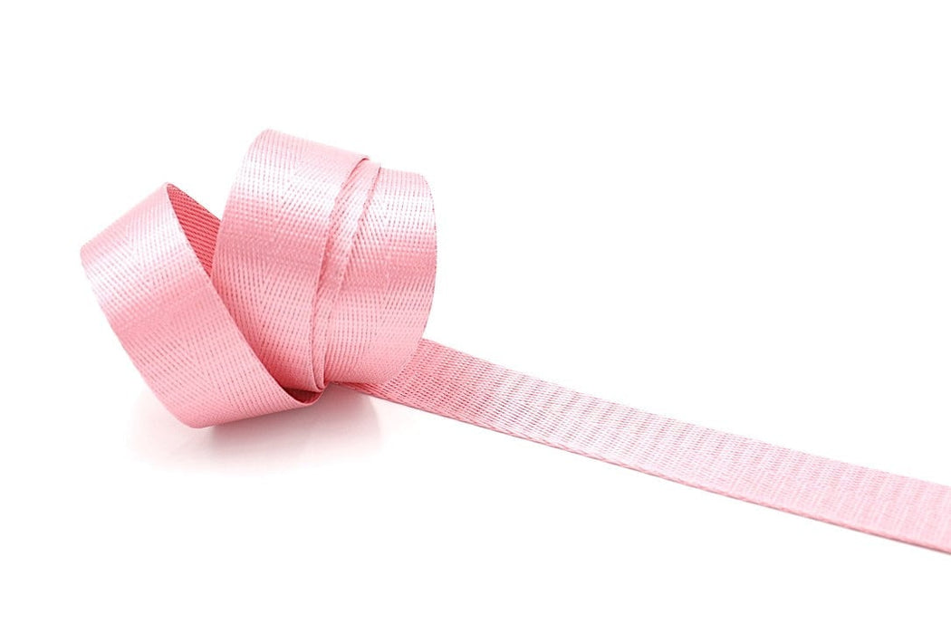 Light Pink Herringbone 1 inch (25mm) width Nylon Webbing-by the yard