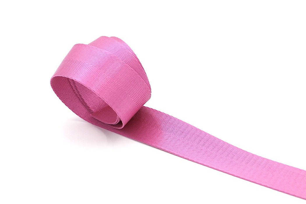 Hot Pink Herringbone  1.5 inch (38mm) width Nylon Webbing-by the yard