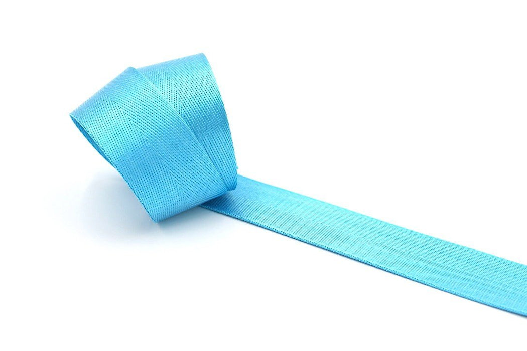 Turquoise Herringbone 1.5 inch (38mm) width Nylon Webbing- by the yard