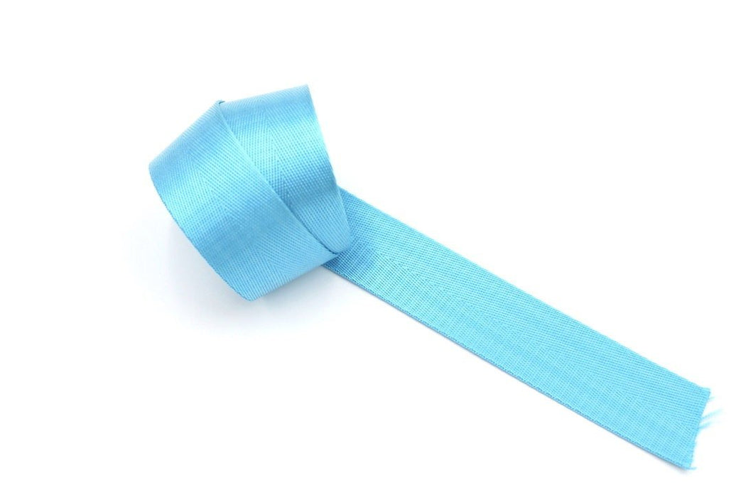 Turquoise Herringbone 1.5 inch (38mm) width Nylon Webbing- by the yard