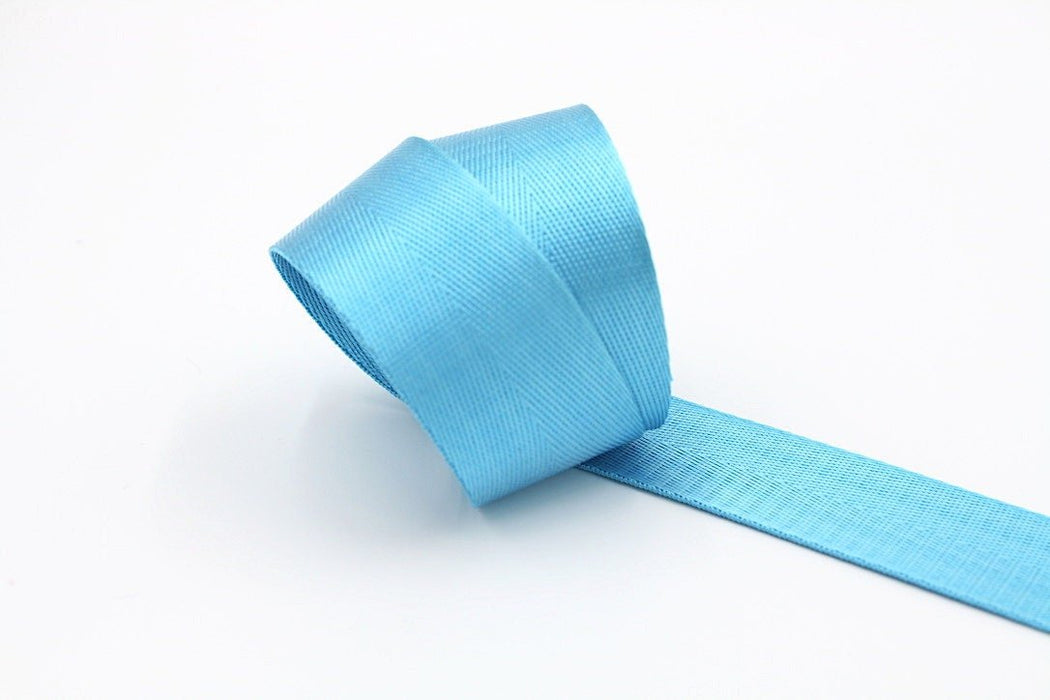 Turquoise Herringbone 1.5 inch (38mm) width Nylon Webbing- by the yard