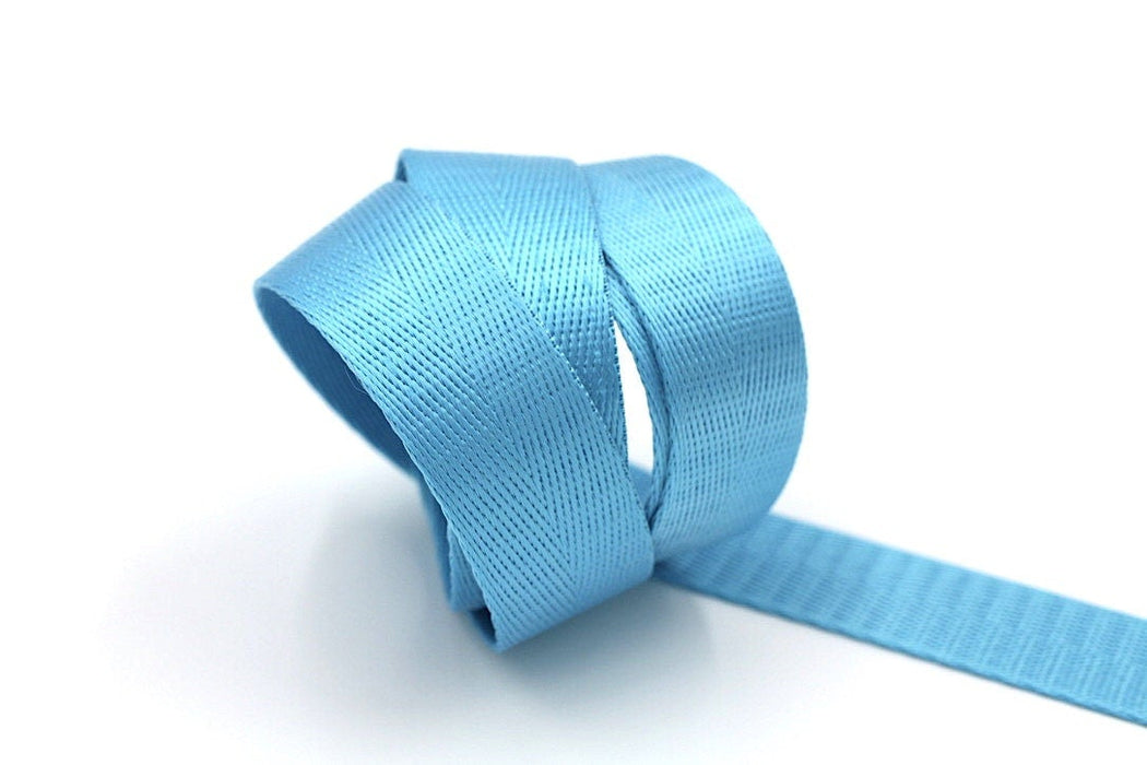 Turquoise Herringbone 1 inch (25mm) width Nylon Webbing- by the yard