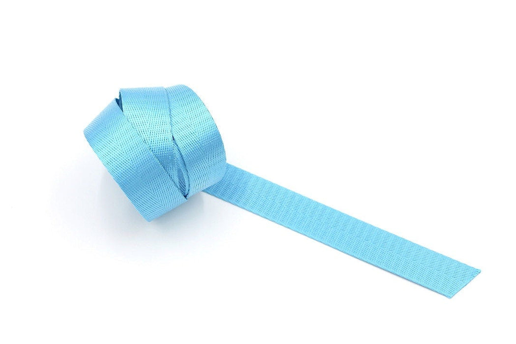 Turquoise Herringbone 1 inch (25mm) width Nylon Webbing- by the yard