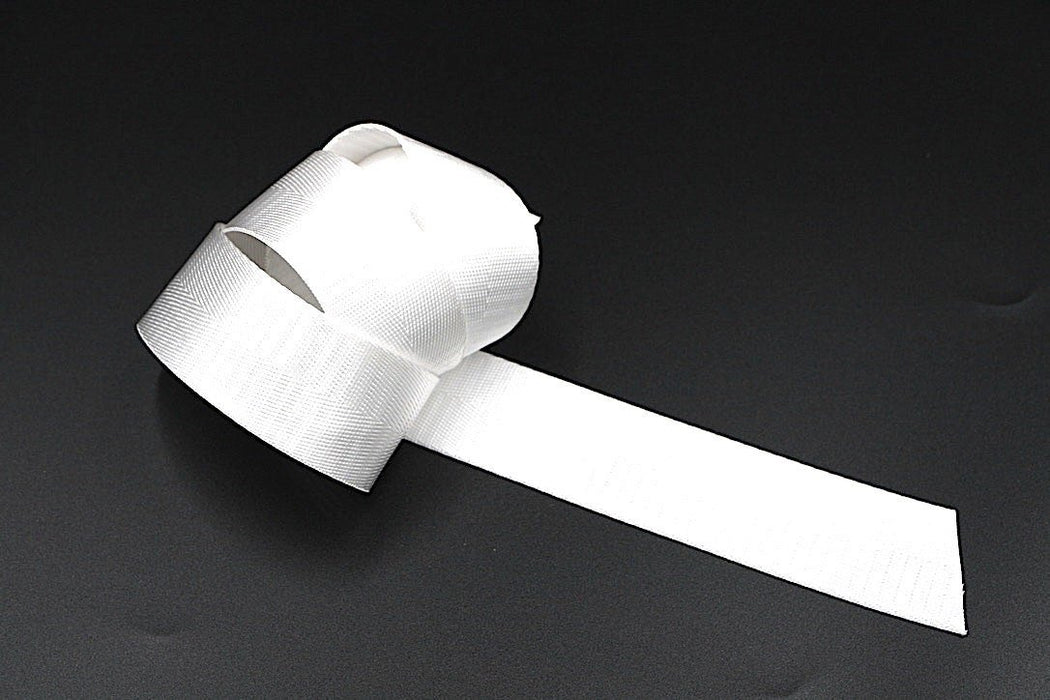 White Herringbone  1.5 inch (38mm) width Nylon Webbing- by the yard
