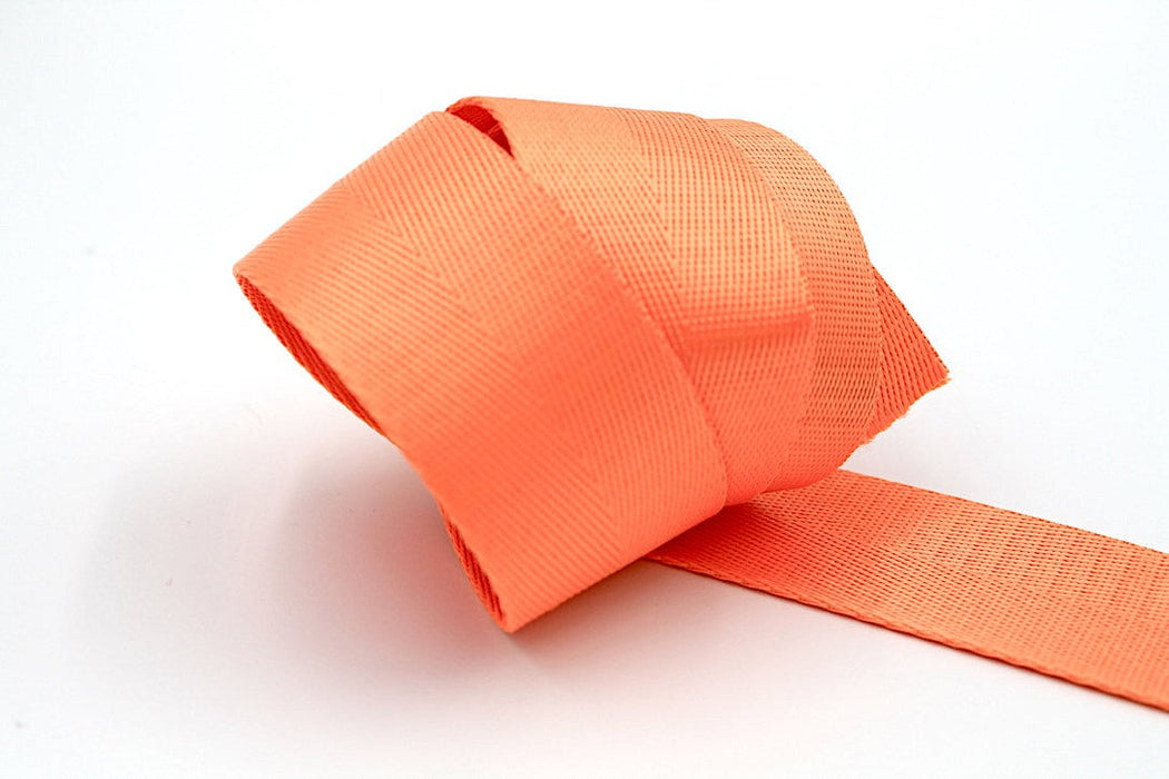 Orange Herringbone 1.5 inch (38mm) width Nylon Webbing-by the yard