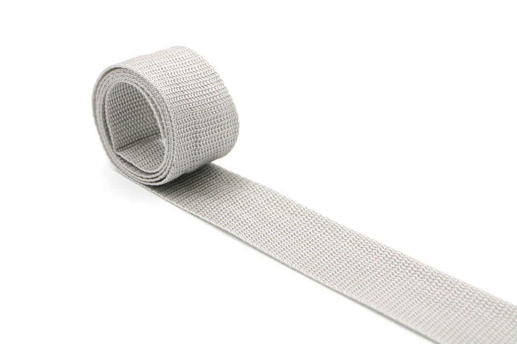 Light Grey Polypropylene 1.5 inch (38mm) width Webbing- by the yard