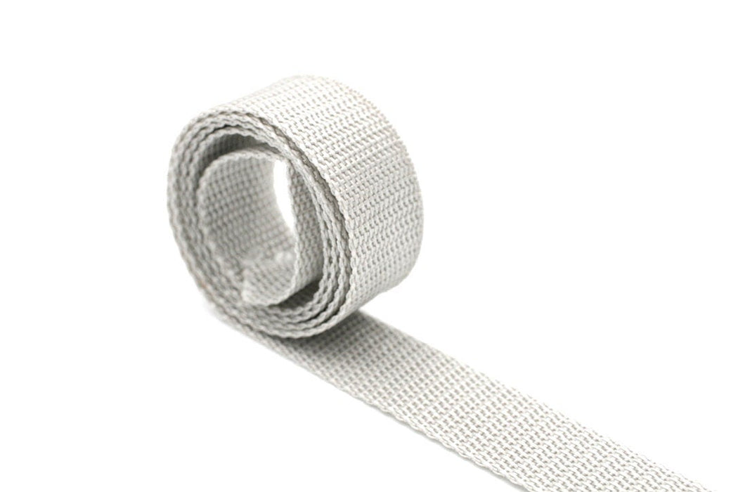 Light Grey Polypropylene 1 inch (25mm) width Webbing- by the yard