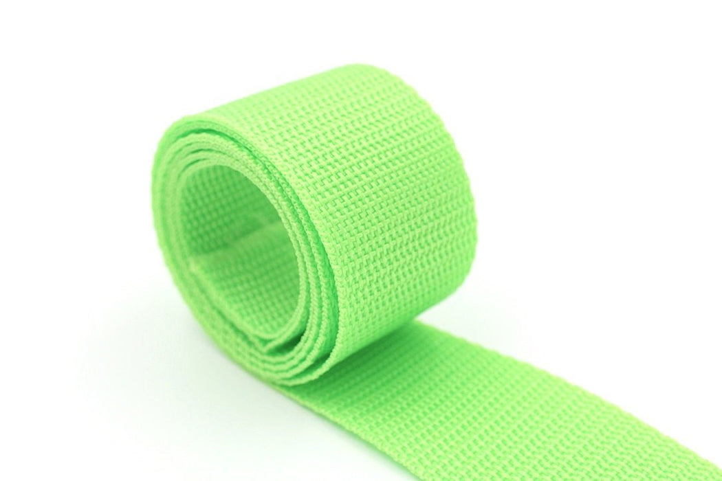 Lime Green Polypropylene 1.5 inch (38mm) width Webbing- by the yard