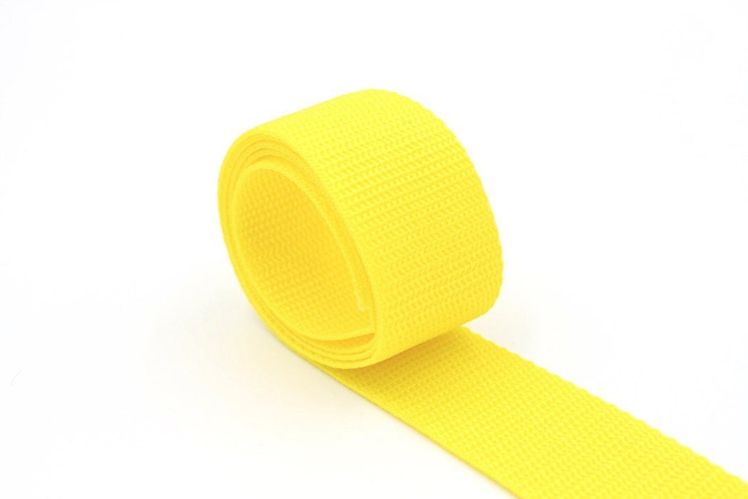 Yellow Polypropylene 1.5 inch (38mm) width Webbing- by the yard