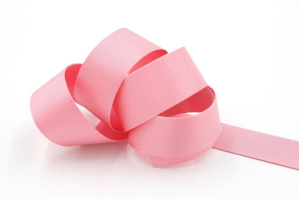 Light Pink 1 inch (25mm) width Nylon Webbing- by the yard