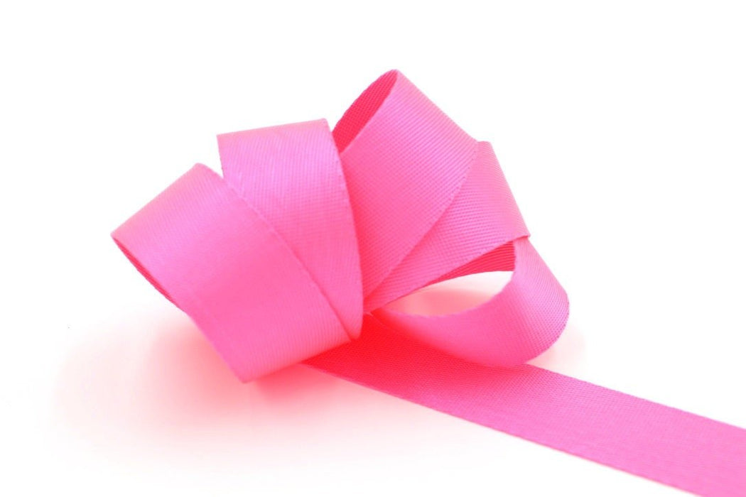 Neon Pink 1 inch (25mm) width Nylon Webbing- by the yard