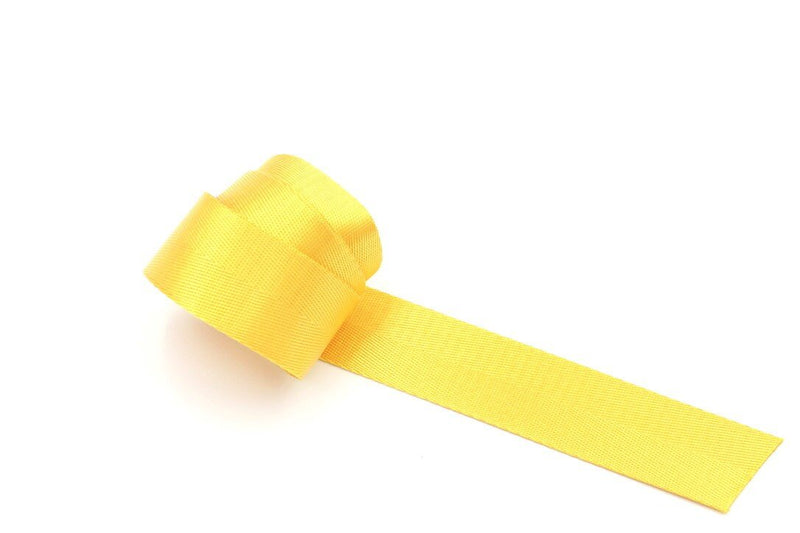 Bright Yellow Herringbone 1.5 inch (38mm) width Nylon Webbing- by the yard