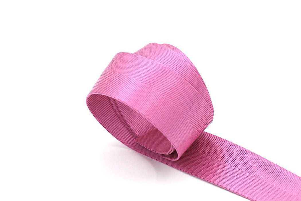 Hot Pink Herringbone  1.5 inch (38mm) width Nylon Webbing-by the yard