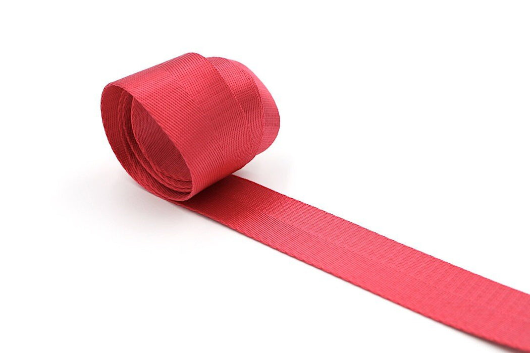 Red Herringbone 1.5 inch (38mm) width Nylon Webbing- by the yard