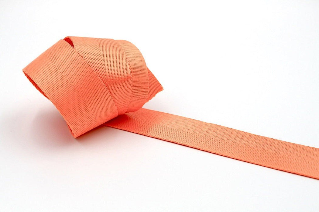 Orange Herringbone 1.5 inch (38mm) width Nylon Webbing-by the yard