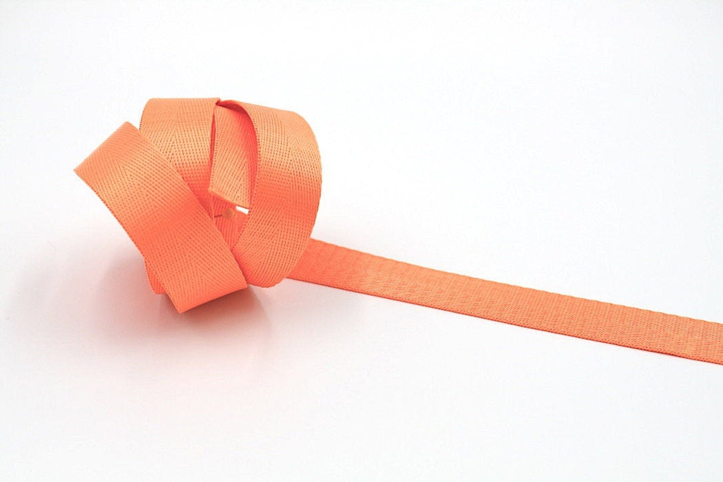 Orange Herringbone 1 inch (25mm) width Nylon Webbing-by the yard