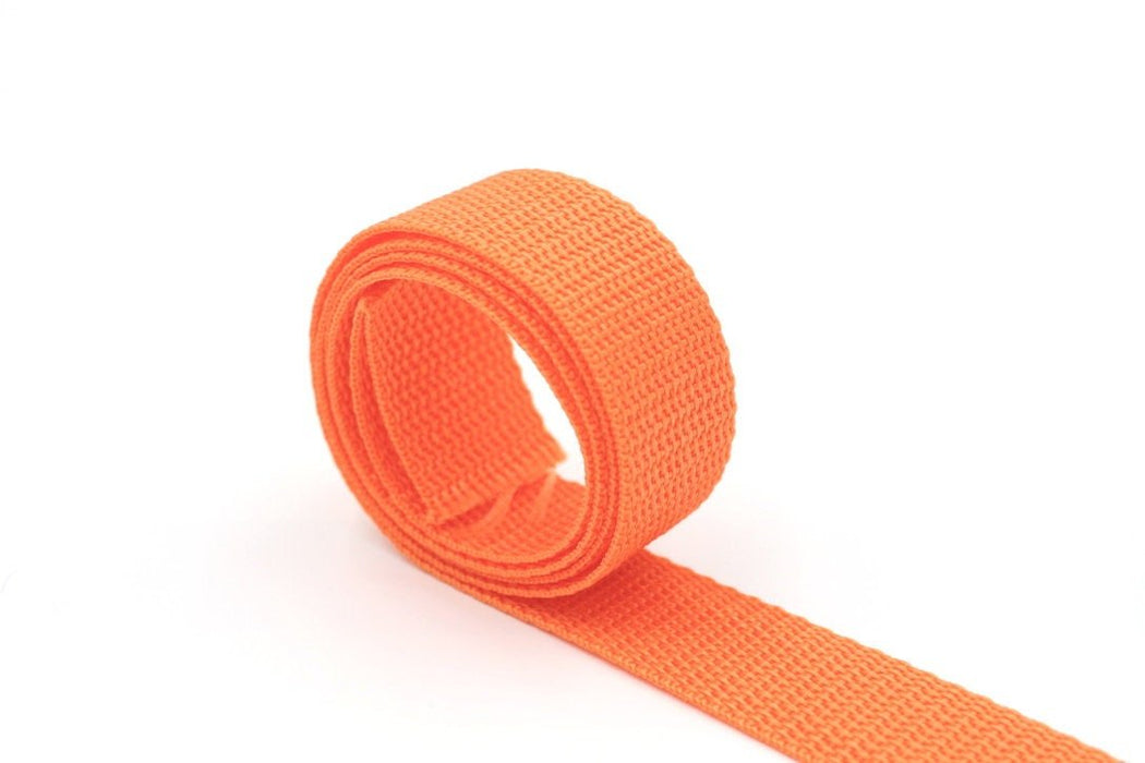 Orange Polypropylene  1 inch (25mm) width Webbing- by the yard