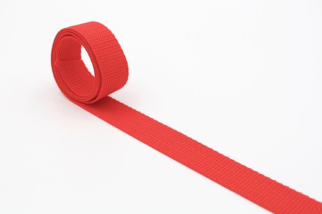 Red Polypropylene 1 inch (25mm) width Webbing- by the yard