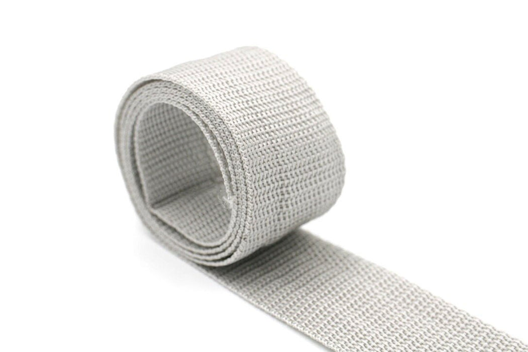 Light Grey Polypropylene 1.5 inch (38mm) width Webbing- by the yard