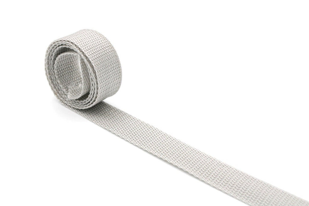 Light Grey Polypropylene 1 inch (25mm) width Webbing- by the yard