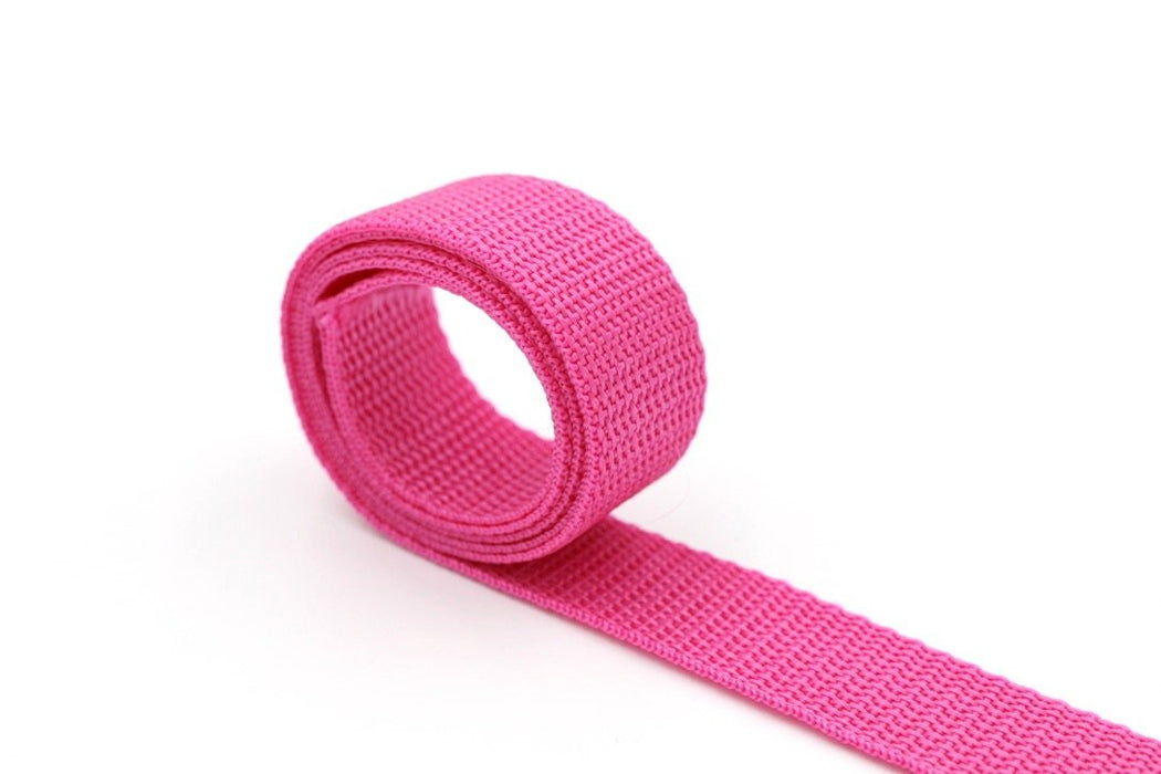 Hot Pink Polypropylene 1 inch (25mm) width Webbing- by the yard