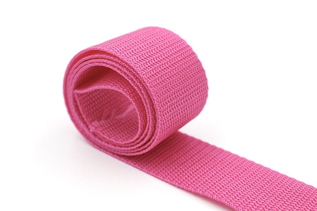 Hot Pink Polypropylene 1.5 inch (38mm) width Webbing- by the yard