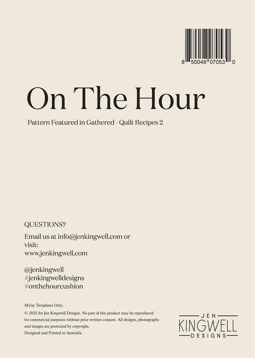 Jen Kingwell - On The Hour Mylar Template - Modern Fabric Shoppe