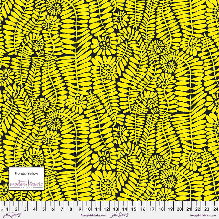 Kaffe Fassett August 2022 Collective- Brandon Mably- Fronds PWBM085.YELLOW- Half Yard - Modern Fabric Shoppe