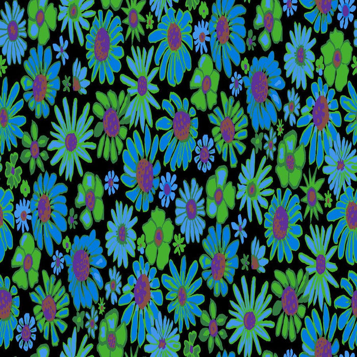 Kaffe Fassett August 2024 Collective - Bloomers - PWBM093.BLACK - Half Yard - Modern Fabric Shoppe