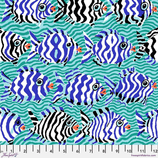 Kaffe Fassett August 2025 Collective - Minnows PWBM100.AQUA - Half Yard - Modern Fabric Shoppe