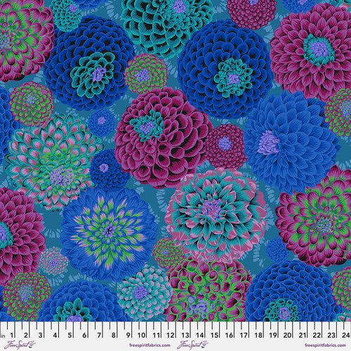 Kaffe Fassett Collective - Flora PWPJ114.BLUE - Half Yard - Modern Fabric Shoppe