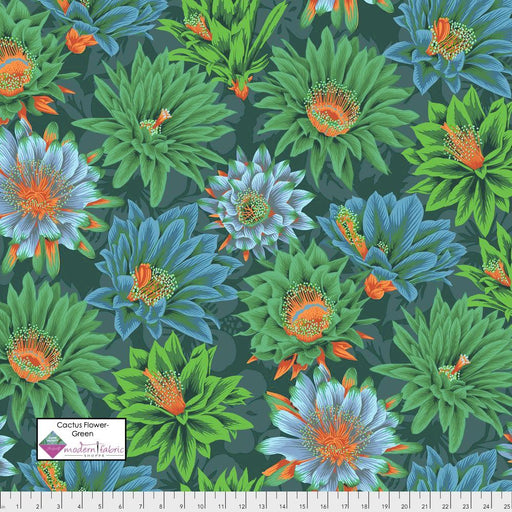 Kaffe Fassett Collective-Philip Jacob- Cactus Flower PWPJ096.GREEN- Half Yard - Modern Fabric Shoppe