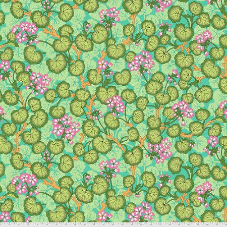 Kaffe Fassett February 2023 Collective - Philip Jacobs - Climbing Geraniums - PWPJ110.GREEN - Half Yard - Modern Fabric Shoppe