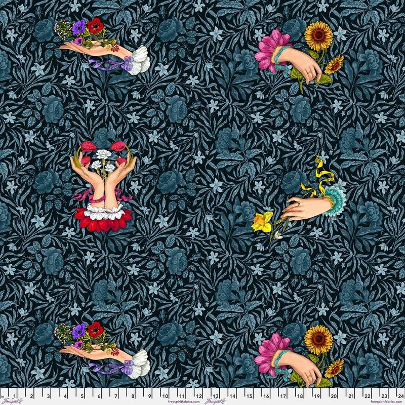 Language of Flowers by Odile Bailloeul - Say It With Flowers PWOB098.NOIR - Half Yard - Modern Fabric Shoppe