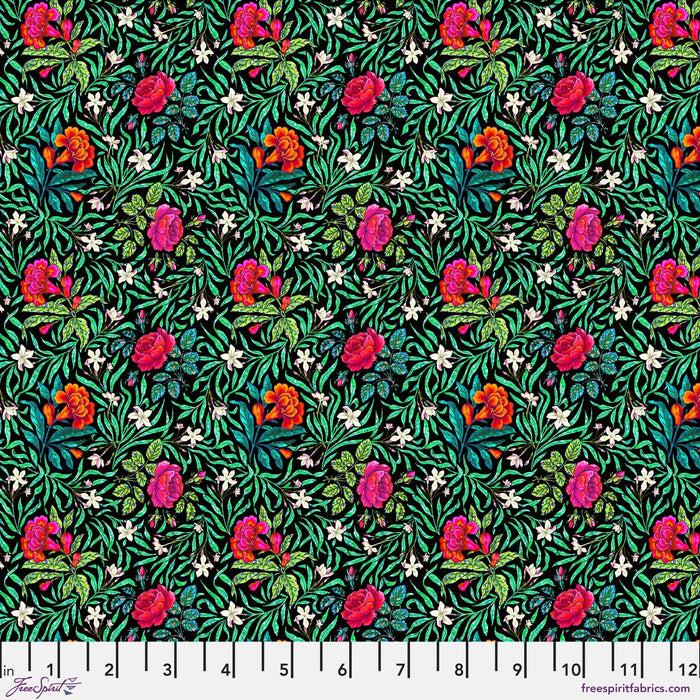 Language of Flowers by Odile Bailloeul - Small Victorian PWOB107.NOIR - Half Yard - November 2024 - Modern Fabric Shoppe