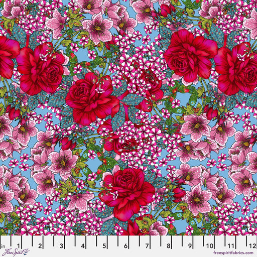 Language of Flowers by Odile Bailloeul - Under the Pergola PWOB101.BLUE - Half Yard - November 2024 - Modern Fabric Shoppe