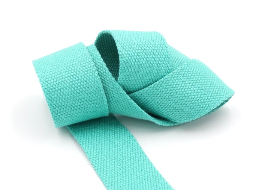 Light Teal Cotton 1 1/2 inch (38mm) width Webbing - by the yard - Modern Fabric Shoppe