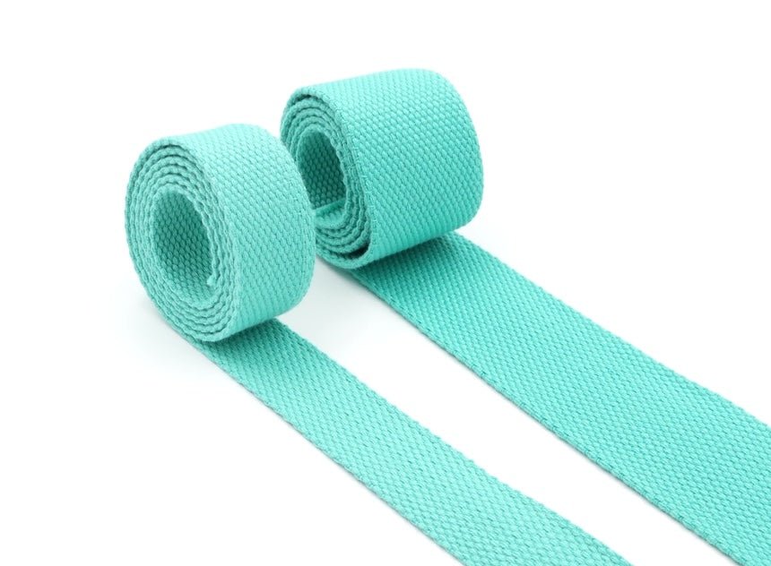 Light Teal Cotton 1 inch (25mm) width Webbing - by the yard - Modern Fabric Shoppe