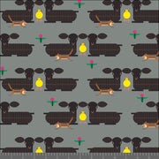 Long Branch by Charley Harper- Furry Photobomber CH-469 Grey- Half Yard- October 2026 - Modern Fabric Shoppe