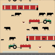 Long Branch by Charley Harper- The Farm CH-467 Cream- Half Yard- October 2026 - Modern Fabric Shoppe