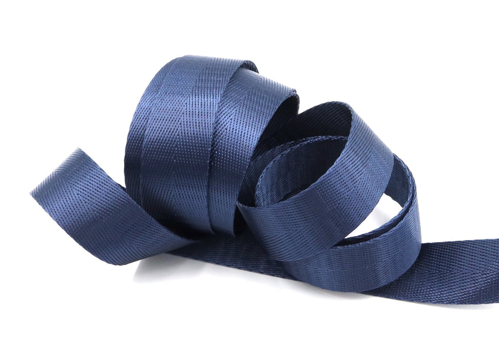 Navy Herringbone 1 inch (25mm) width Nylon Webbing-by the yard - Modern Fabric Shoppe