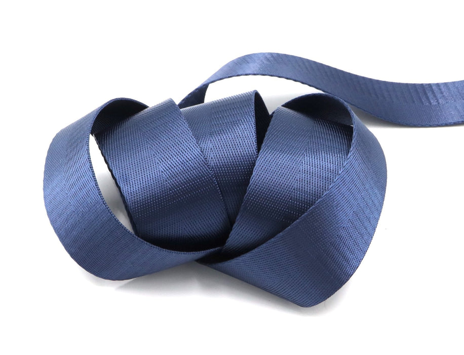 Navy Herringbone 1.5 inch (38mm) width Nylon Webbing- by the yard - Modern Fabric Shoppe