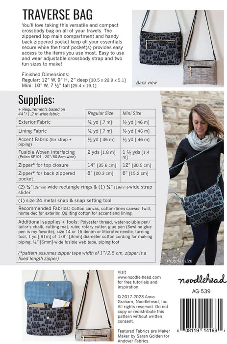 Noodlehead Traverse Bag Pattern - Modern Fabric Shoppe