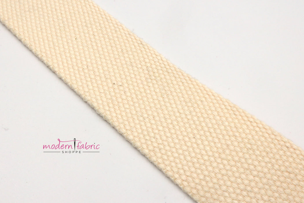 Off White Cotton 1 1/2 inch (38mm) width Webbing- by the yard