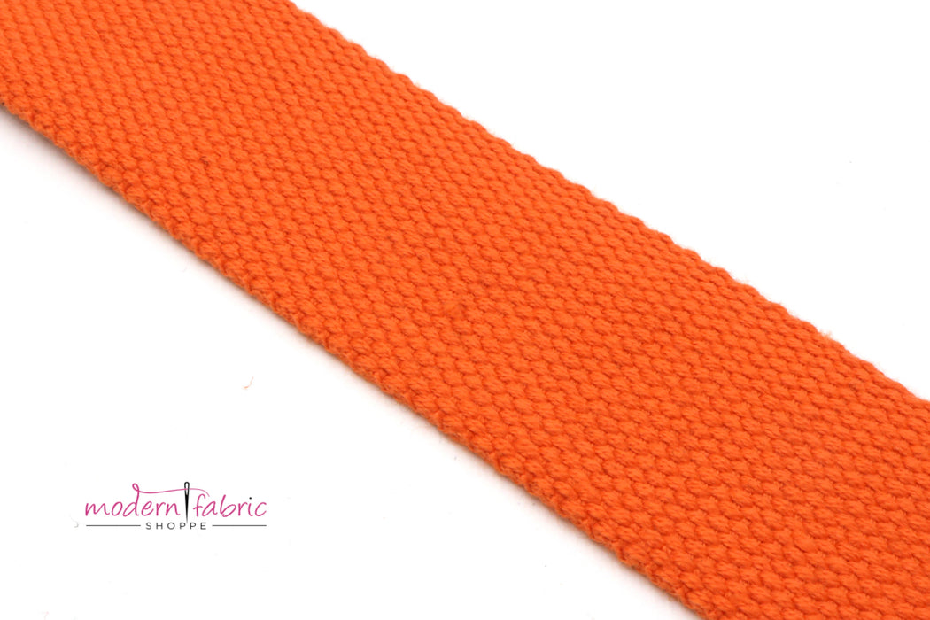 Orange Cotton 1 1/2 inch (38mm) width Webbing- by the yard