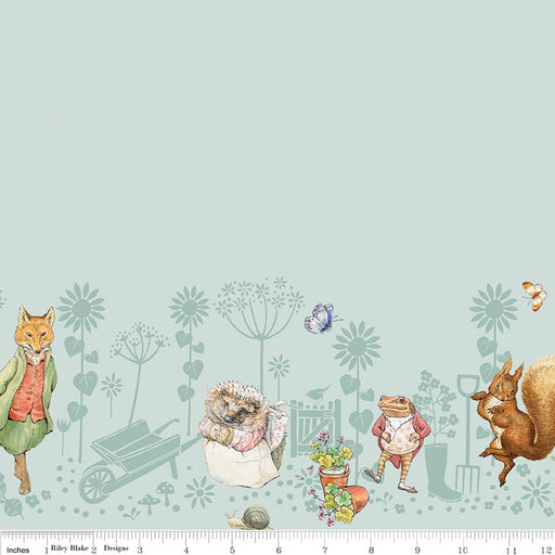 Peter Rabbit & Friends for Riley Blake Designs - Border Print Blue C15867 - BLUE - Half Yard January 2025 - Modern Fabric Shoppe