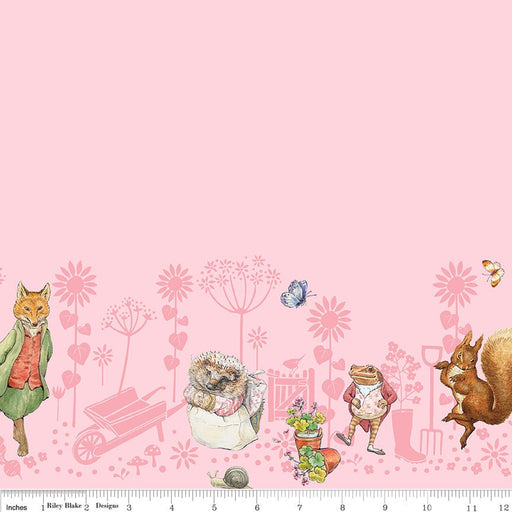 Peter Rabbit & Friends for Riley Blake Designs - Border Print Pink C15867 - PINK - Half Yard January 2025 - Modern Fabric Shoppe