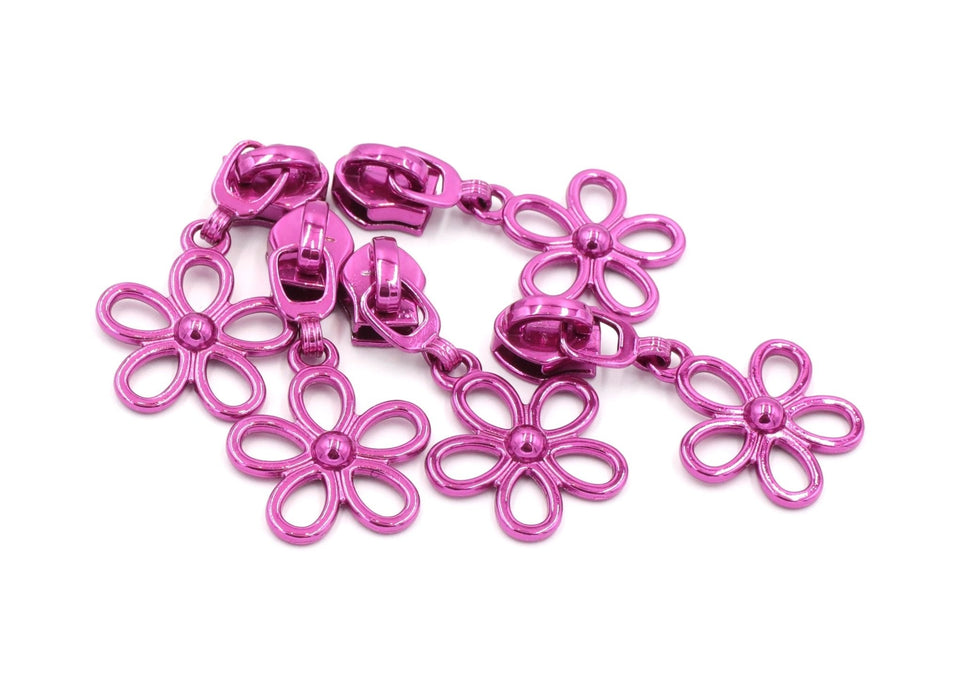 Pink Metallic Flower Pull - Modern Fabric Shoppe